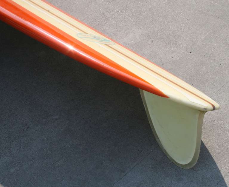 Fiberglass 1960's Phil Longboard, Surfboard to the Stars