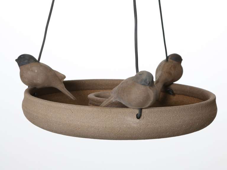California Ceramic Hanging Bird Feeder by Stan Bitters for Hans Stumpf In Good Condition In Los Angeles, CA