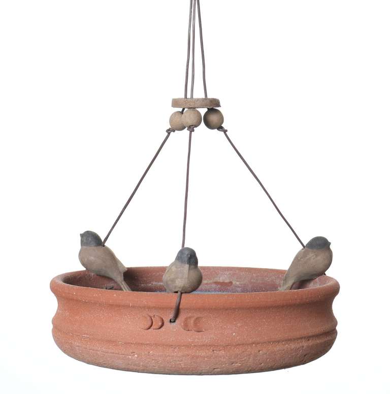 California Ceramic Bird Bath with Blue Interior by Stan Bitters for Hans Stumpf 2