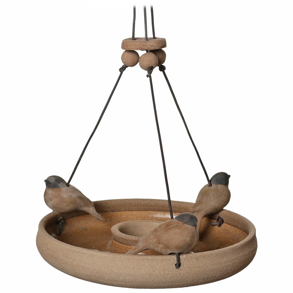 California Ceramic Hanging Bird Feeder by Stan Bitters for Hans Stumpf