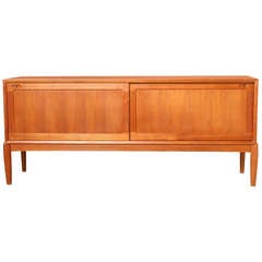 Danish Teak Credenza Sideboard with Sliding Doors, 1960s