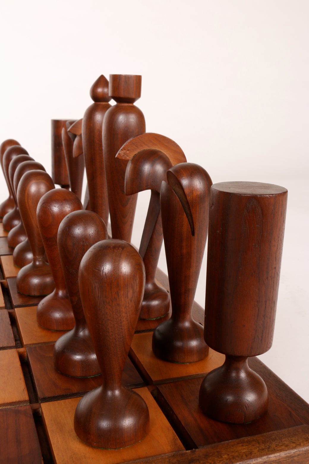 Oversized Wooden Chess Set, Handcrafted in California, circa 1960s  3