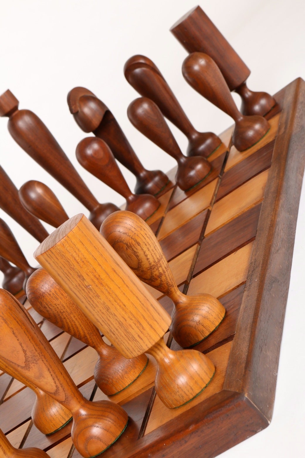 Oversized Wooden Chess Set, Handcrafted in California, circa 1960s  2