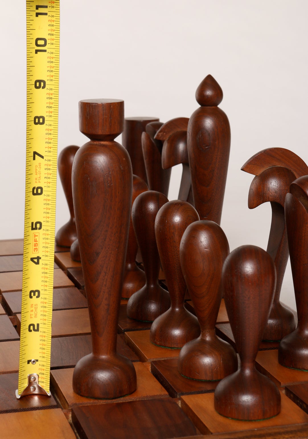 Mid-Century Modern Oversized Wooden Chess Set, Handcrafted in California, circa 1960s 