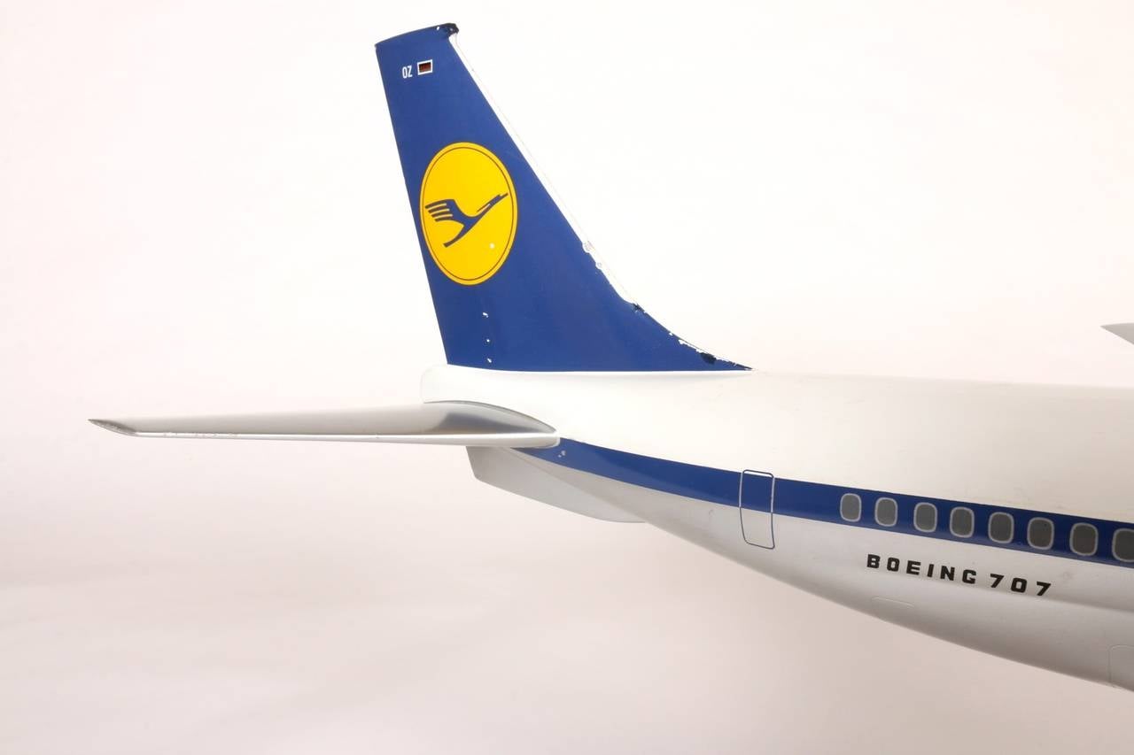 Aluminum Lufthansa Boeing 707 Model, circa 1960 2