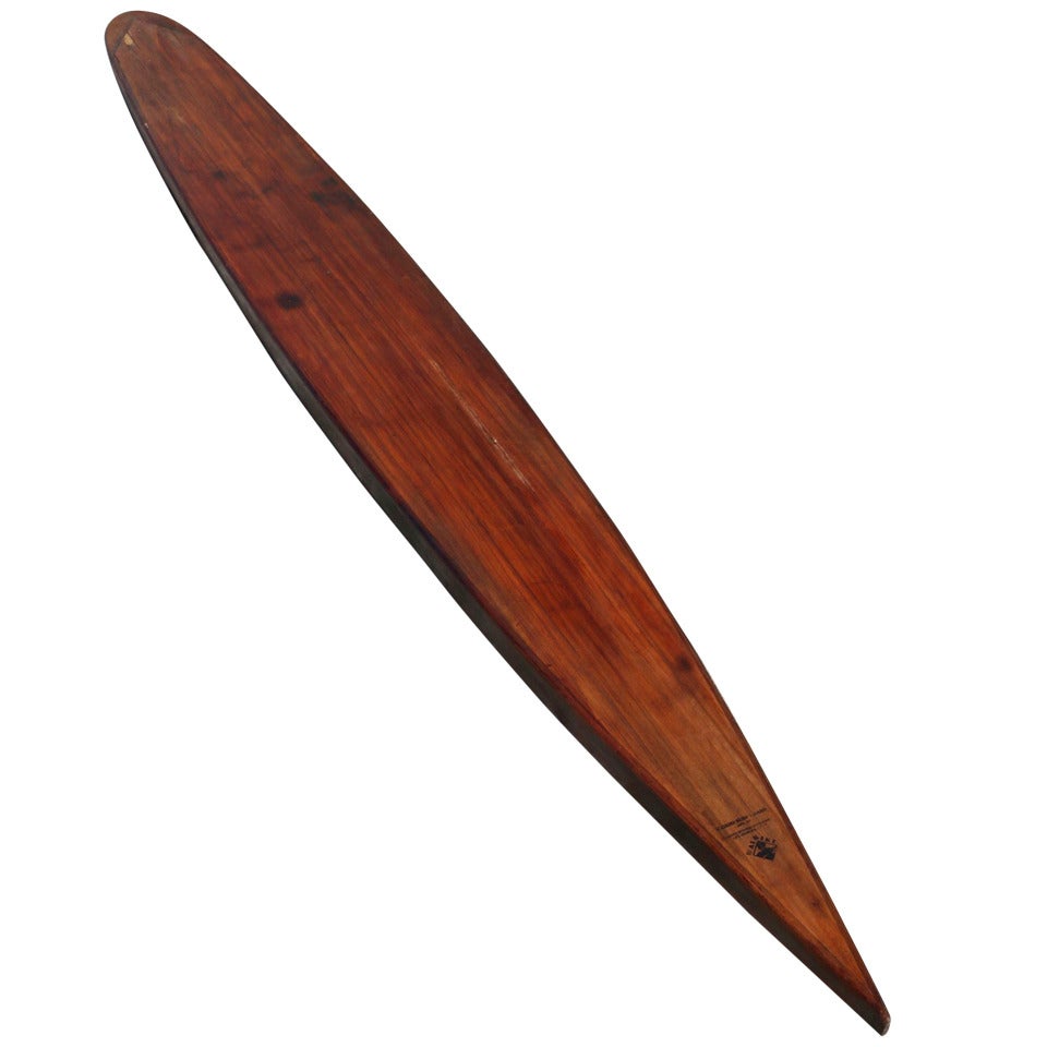 Pacific System Homes Waikiki Paddleboard Solid Wood Surfboard, Original 1930s For Sale