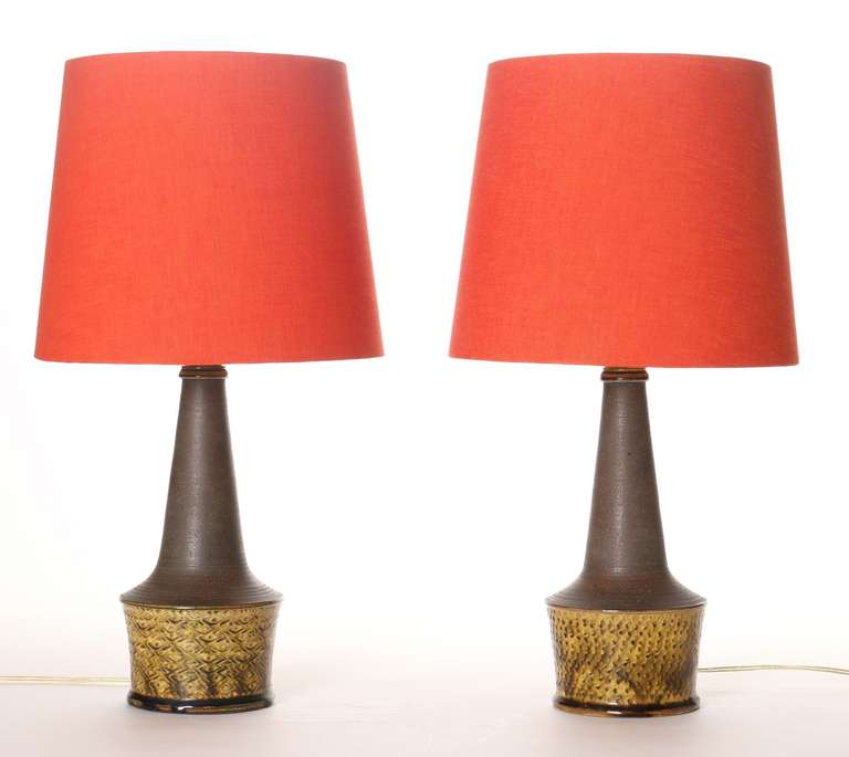 Scandinavian Modern Danish Ceramic Lamps, by Nils Kähler, 1960s, One Available