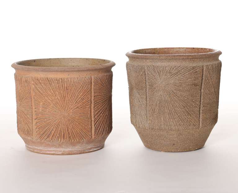 Distinctly Robert Maxwell, these pots feature the 