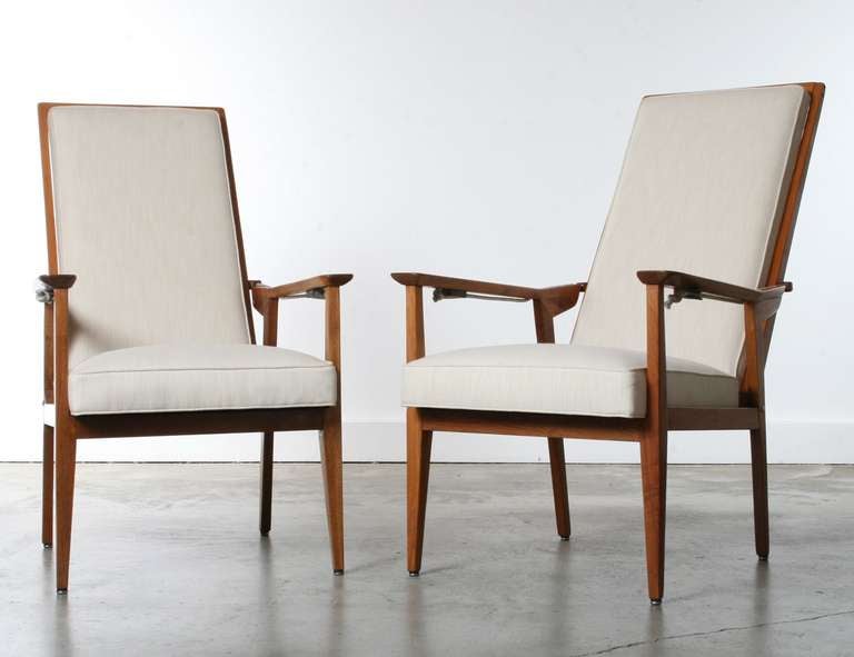 1950's Handcrafted, Yacht inspired, High Back Lounge Chairs.  A unique design combining nautical influences and architectural design.  Very comfortable and visually stunning.  Perfect for beach house, covered deck, marina living or Captain's