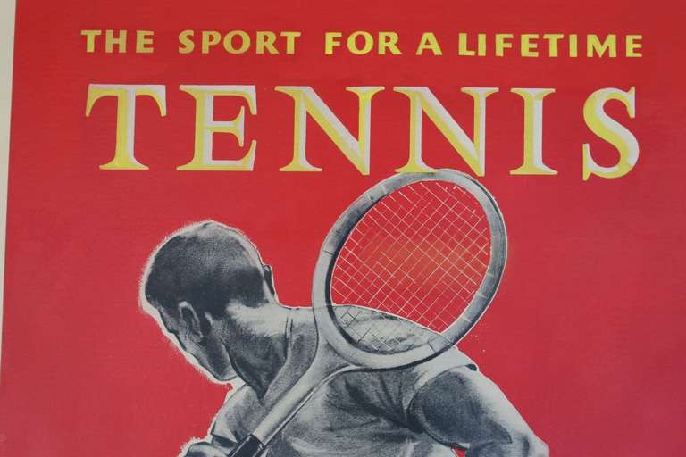 Sporting Art Rare and Important U.S. Lawn Tennis Poster 1956 - Pre U.S.T.A.