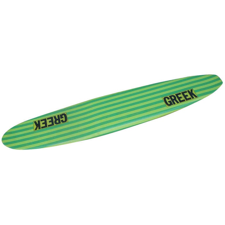 Greek Surfboard, The Eliminator Model, 1960's Style Longboard at 1stdibs