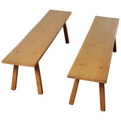 Pair of Rustic Midcentury Benches, 1950s