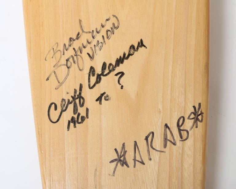 Late 20th Century Sims Skateboard Deck Autographed by Skateboarding Legends 1970s For Sale