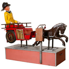 Used 1950s  Coin Operated Fireman Kiddie Ride, All Original, WORKS!