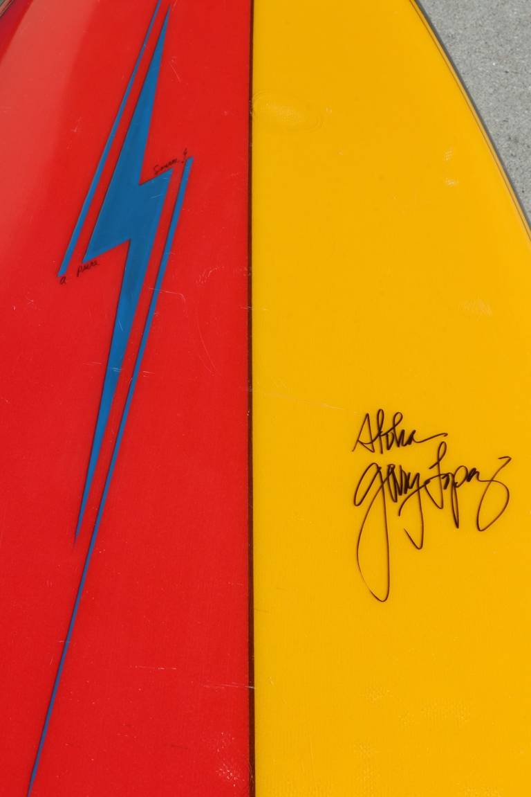 Mid-Century Modern Early 1970s 'Lightning Bolt' All Original Surfboard by Gerry Lopez