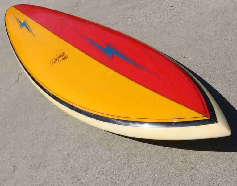 American Early 1970s 'Lightning Bolt' All Original Surfboard by Gerry Lopez