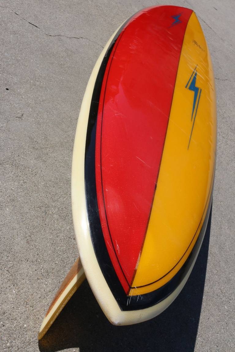 Early 1970s 'Lightning Bolt' All Original Surfboard by Gerry Lopez In Good Condition In Los Angeles, CA