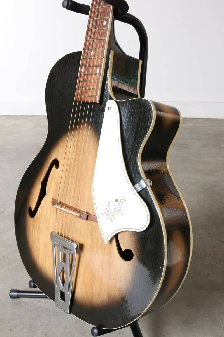 Mid-Century Modern Wayne Archtop Jazz Box Guitar with Case