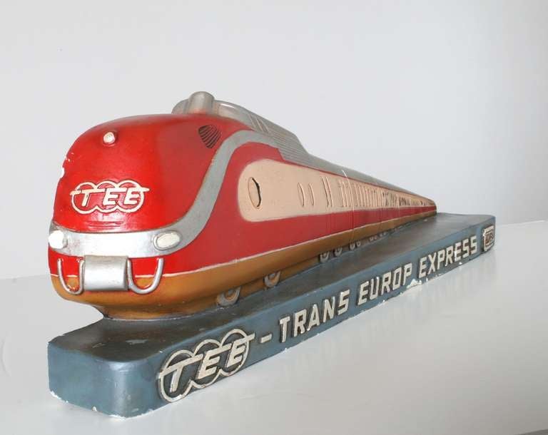 This is an extremely rare Promotional Advertising Train Model Display for the Trans Europ Express. At 27.5