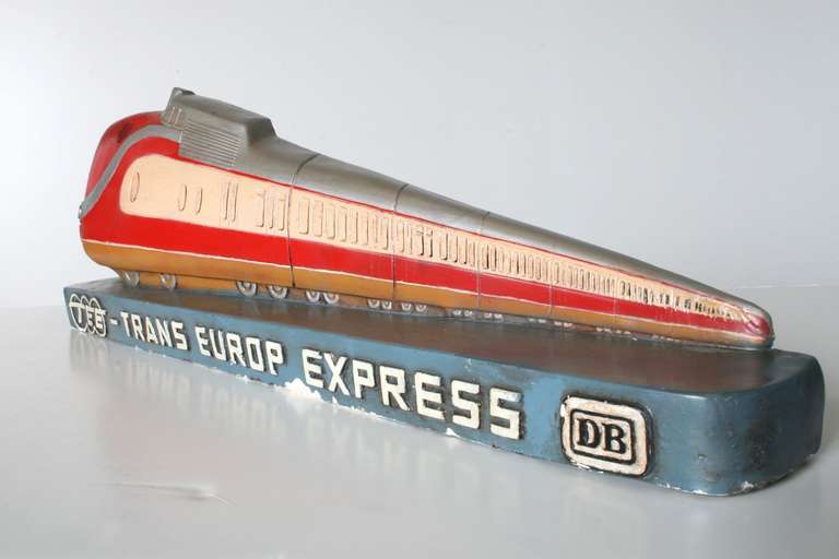 Ceramic Trans Europ Express Train Advertising Model, 1957