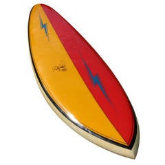 Vintage Early 1970s 'Lightning Bolt' All Original Surfboard by Gerry Lopez