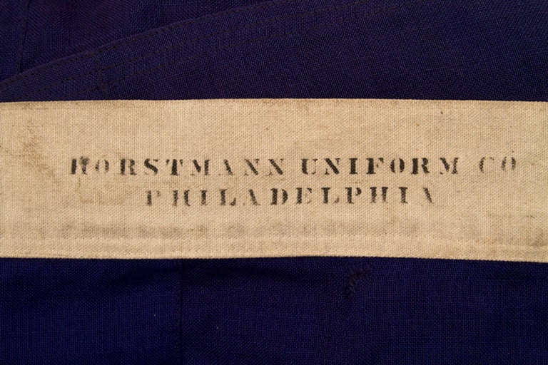This 8 foot x 12 foot California flag was manufactured between 1815 and 1893. The label indicates both the makers name: Horstmann Company and the location where it was made: Philadelphia.  Horstmann was operational in Philadelphia between those