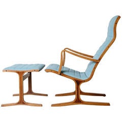 Heron Lounge Chair and Ottoman by Mitsumasa Sugasawa for Tendo Mokko, Japan 1966