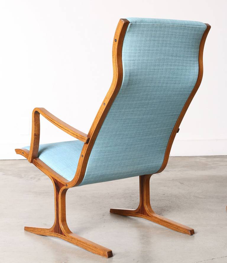 Japanese Heron Lounge Chair and Ottoman by Mitsumasa Sugasawa for Tendo Mokko, Japan 1966