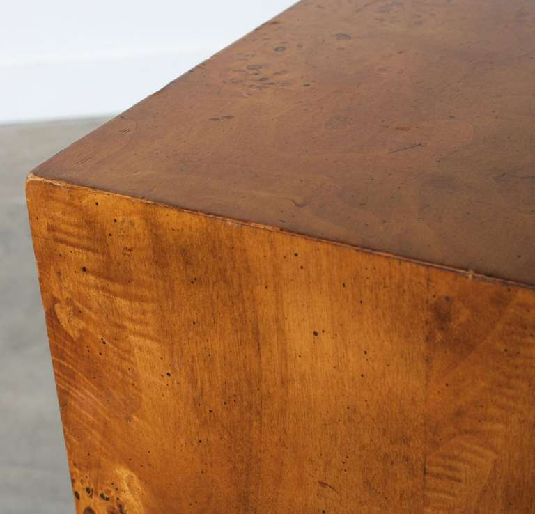Milo Baughman Burl Wood Plinth Pedestal 1