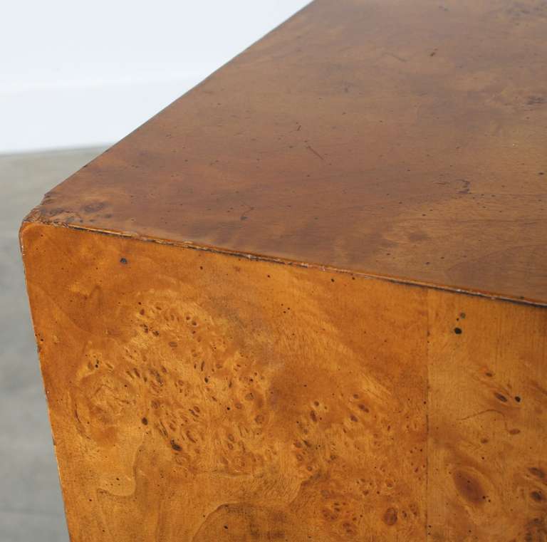 Late 20th Century Milo Baughman Burl Wood Plinth Pedestal