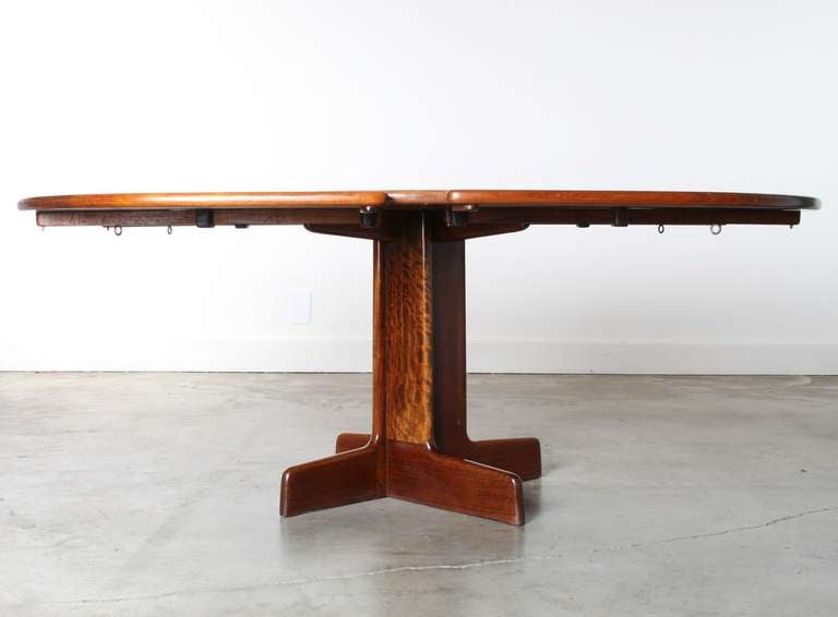 Mid-Century Modern Gerald McCabe Shedua Wood Pedestal Dining Table