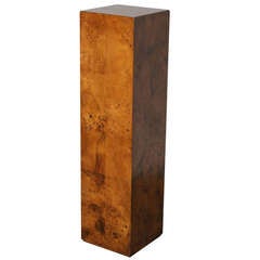 Milo Baughman Burl Wood Plinth Pedestal