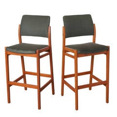 Set of Two Teak Stools by Svegards Markaryd, Made in Sweden, 1970s