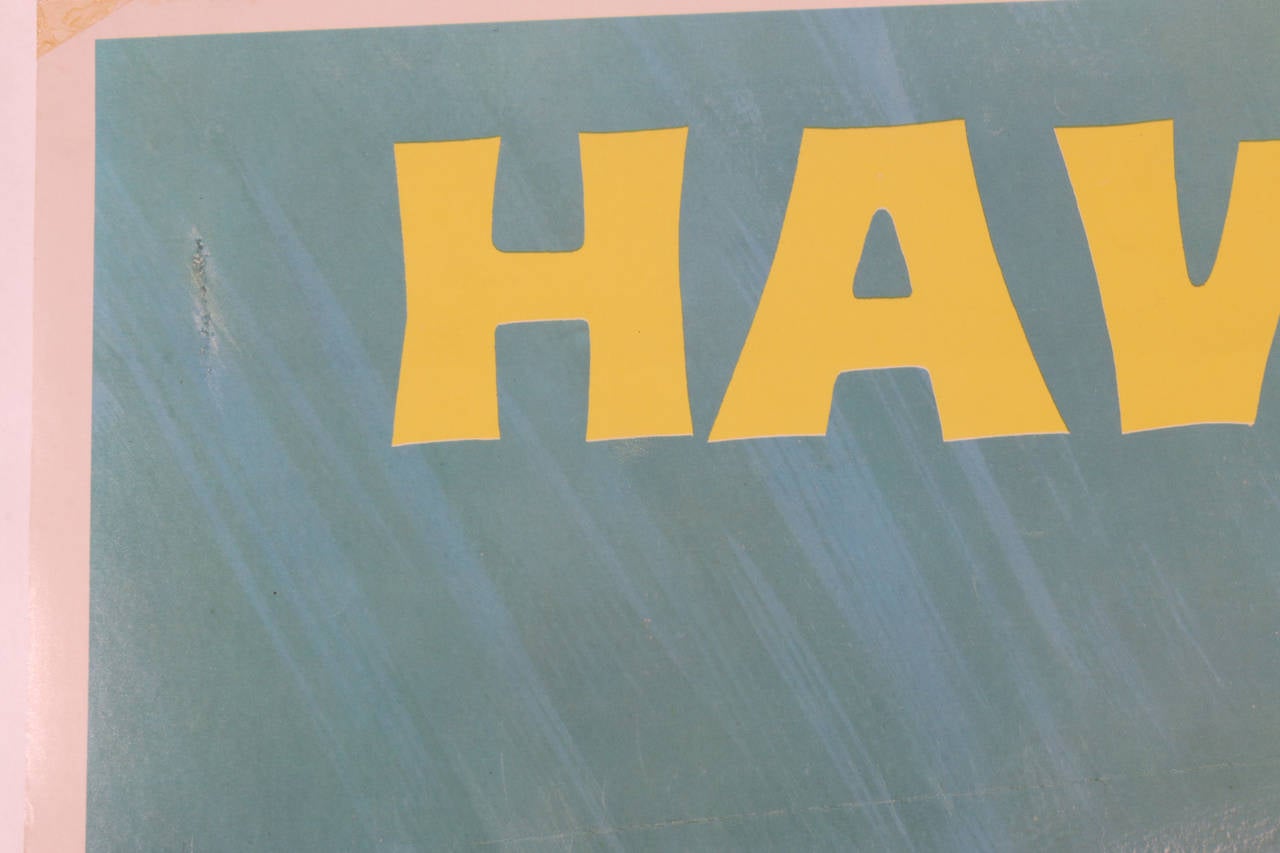 Rare Original Hawaii Surf Poster by Chas Allen, circa 1958 3