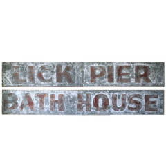 1920s Pier Sign, Venice California, Forty Feet Long, Original & Rare