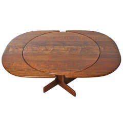 Vintage Gerald McCabe Shedua Wood Pedestal Dining Table