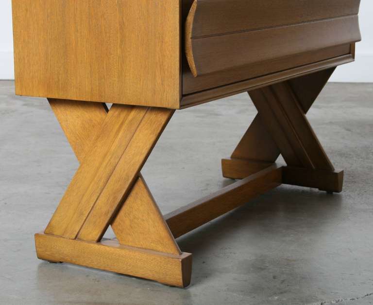 Mid-Century Modern Paul Laszlo X Leg Dry Bar for Brown Saltman