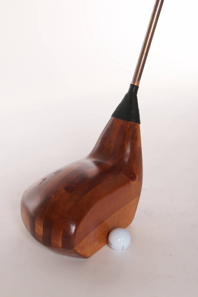 Mid-20th Century Giant Promotional Golf Club Display, Tall Wooden Driver