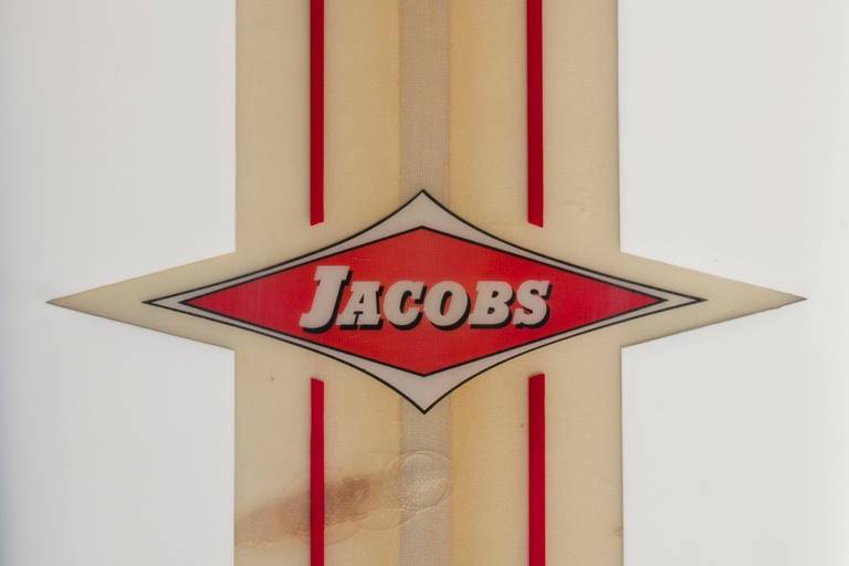 Striking Early 1960s Hap Jacobs Surfboard In Good Condition In Los Angeles, CA