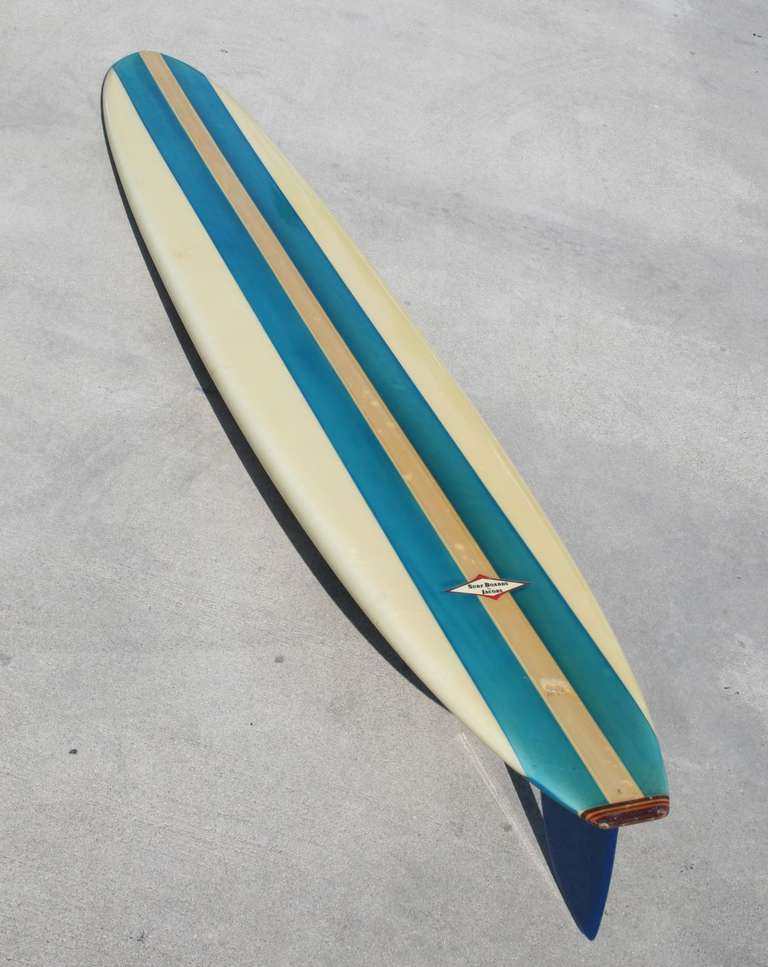 Fiberglass All Original Hap Jacobs Surfboard, 1959, Hermosa Beach California