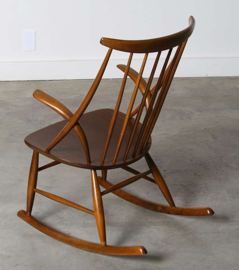 Danish Rocking Chair by Illum Wikkelso, 1958 In Good Condition In Los Angeles, CA