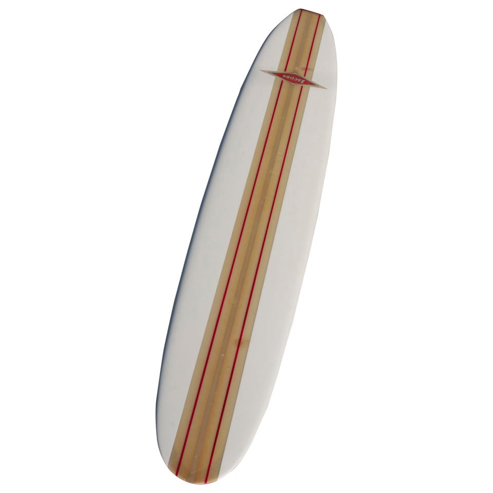 Striking Early 1960s Hap Jacobs Surfboard