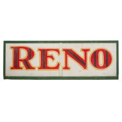 Large Reno Carnival Ride Sign