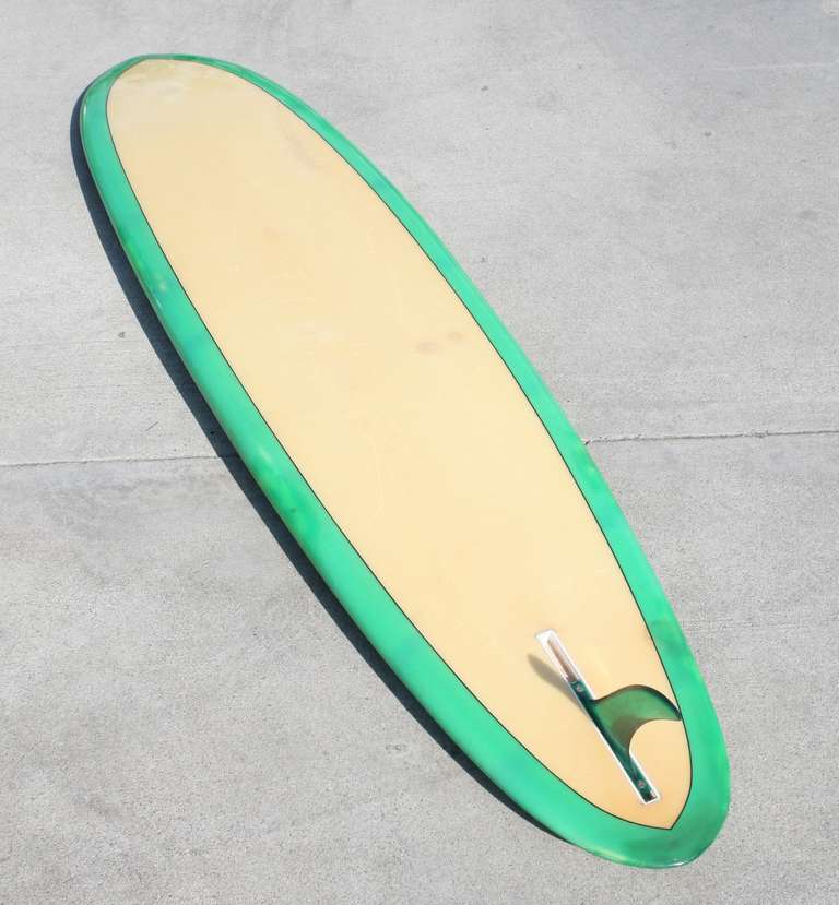 Mid-Century Modern Rare Transitional Greg Noll, Johnny Fain Formula 2 Surfboard