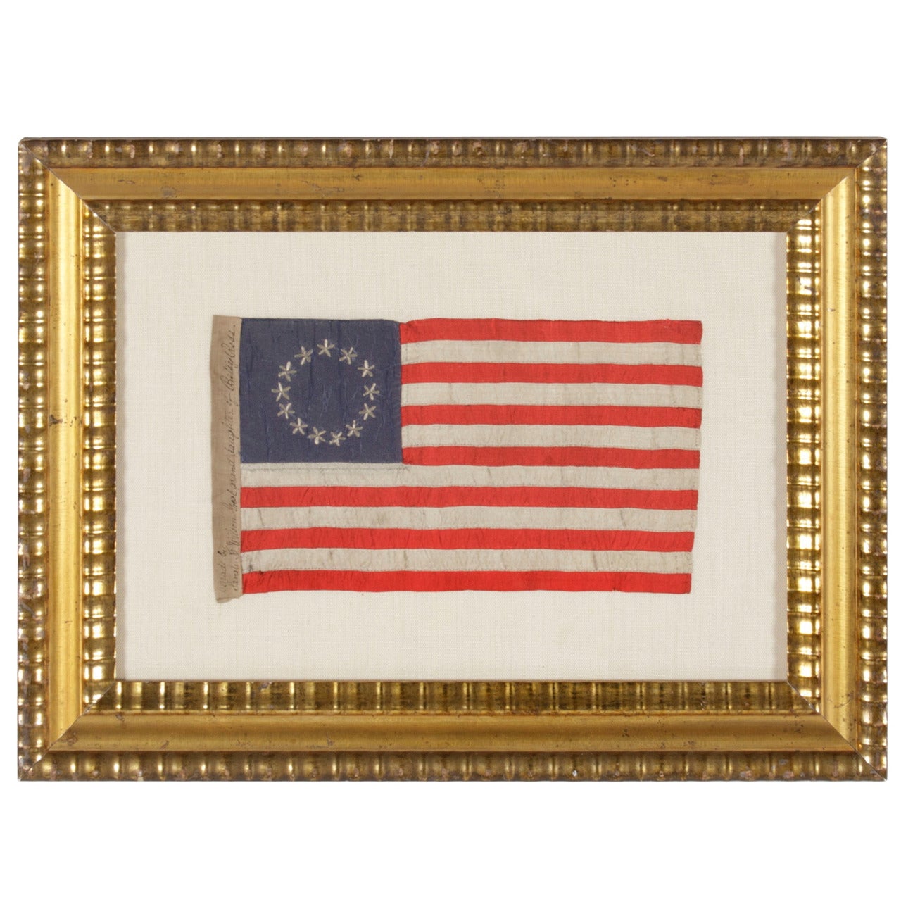 Hand-Sewn 13 Star Silk Flag Made by the Granddaughter of Betsy Ross, 1912