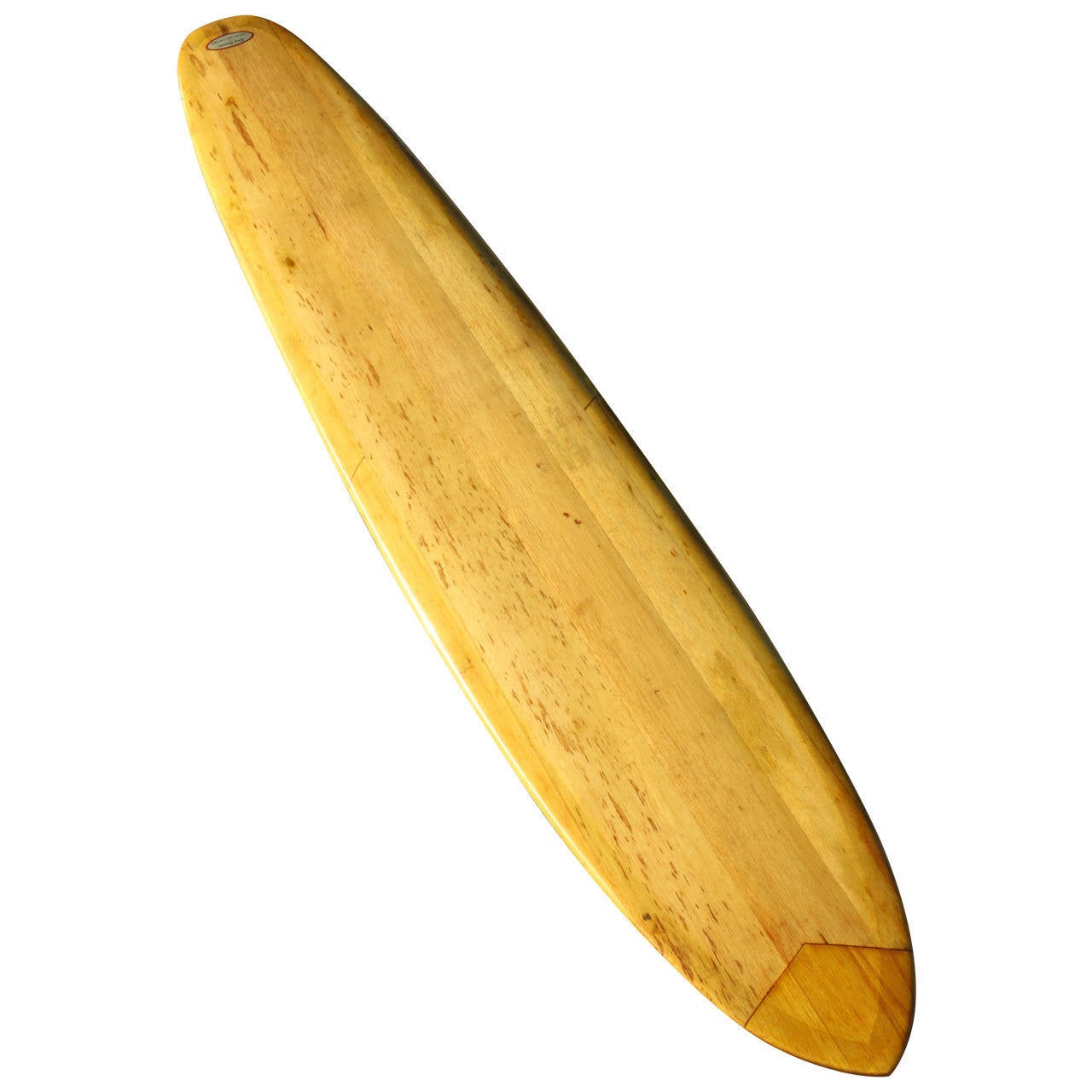 RARE Fully Restored Velzy and Jacobs Balsa Wood Gun Surfboard, Mid