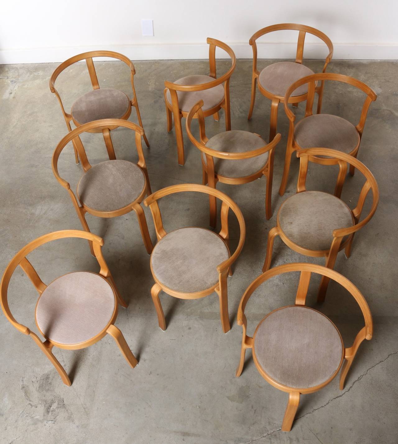 Danish Set of Ten Stacking Birch Dining Chairs by Magnus Olesen, 1960s, Denmark