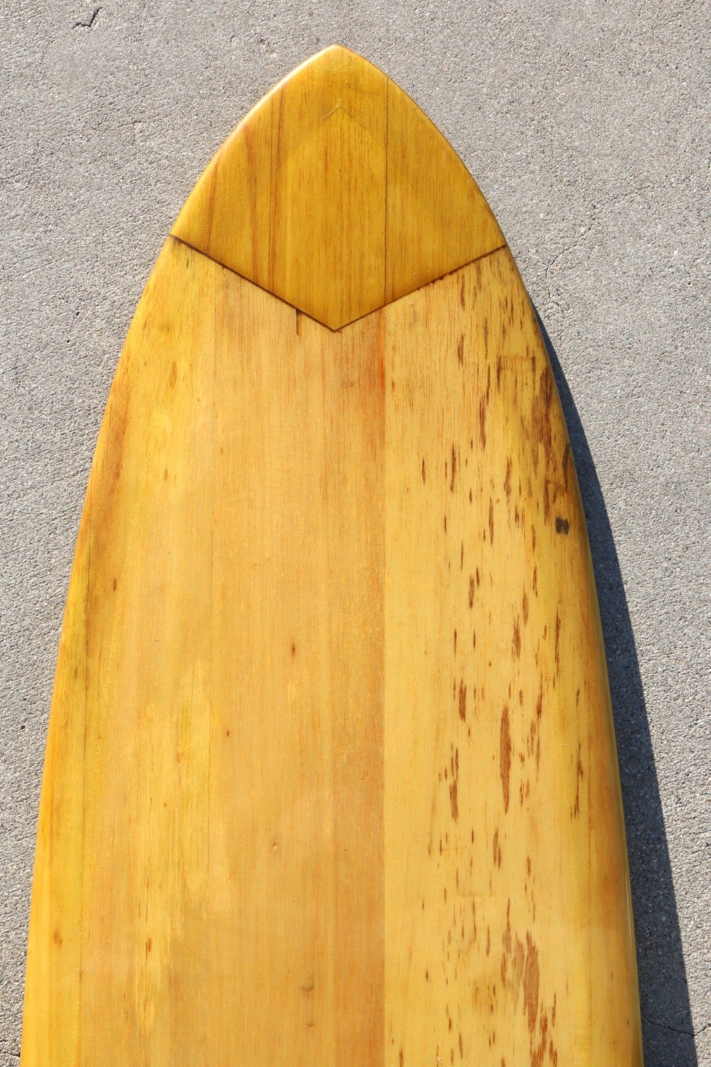 RARE Fully Restored Velzy and Jacobs Balsa Wood Gun Surfboard, Mid-1950s 2