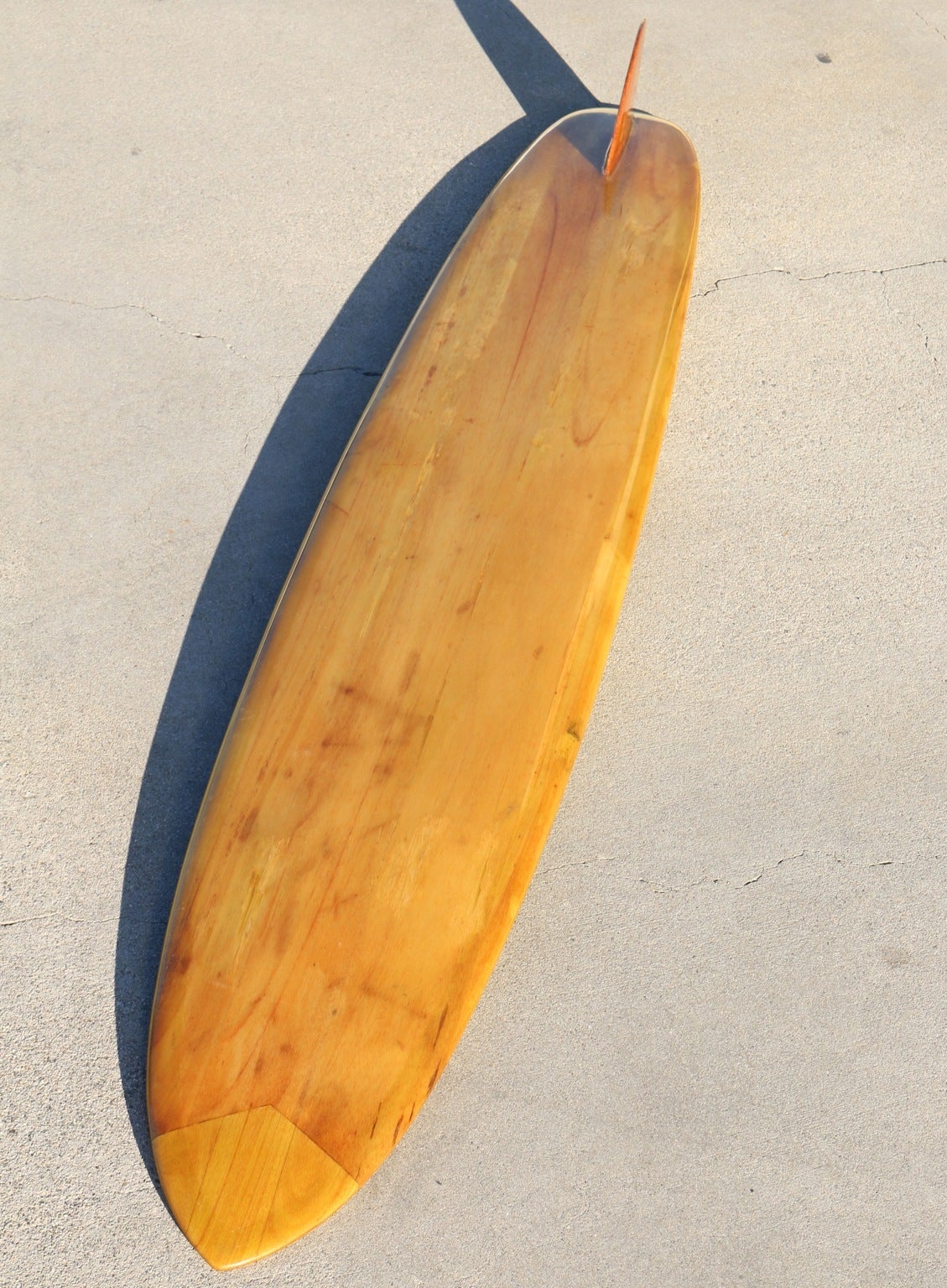 American RARE Fully Restored Velzy and Jacobs Balsa Wood Gun Surfboard, Mid-1950s