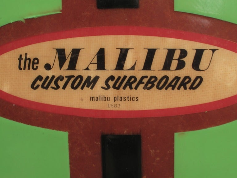 Fiberglass Malibu Surfboard Early 1960s